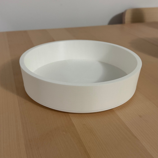White 3D Printed succulents pot surface with a plain background